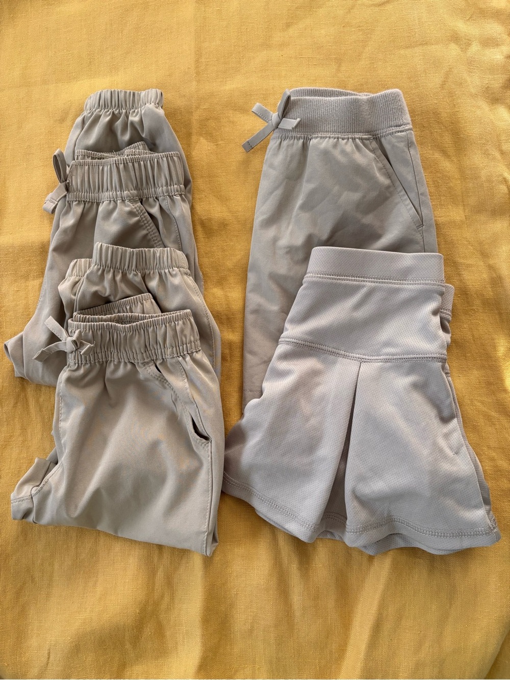 Girls 4t Khaki Activewear Uniform Pants & Skort Bundle